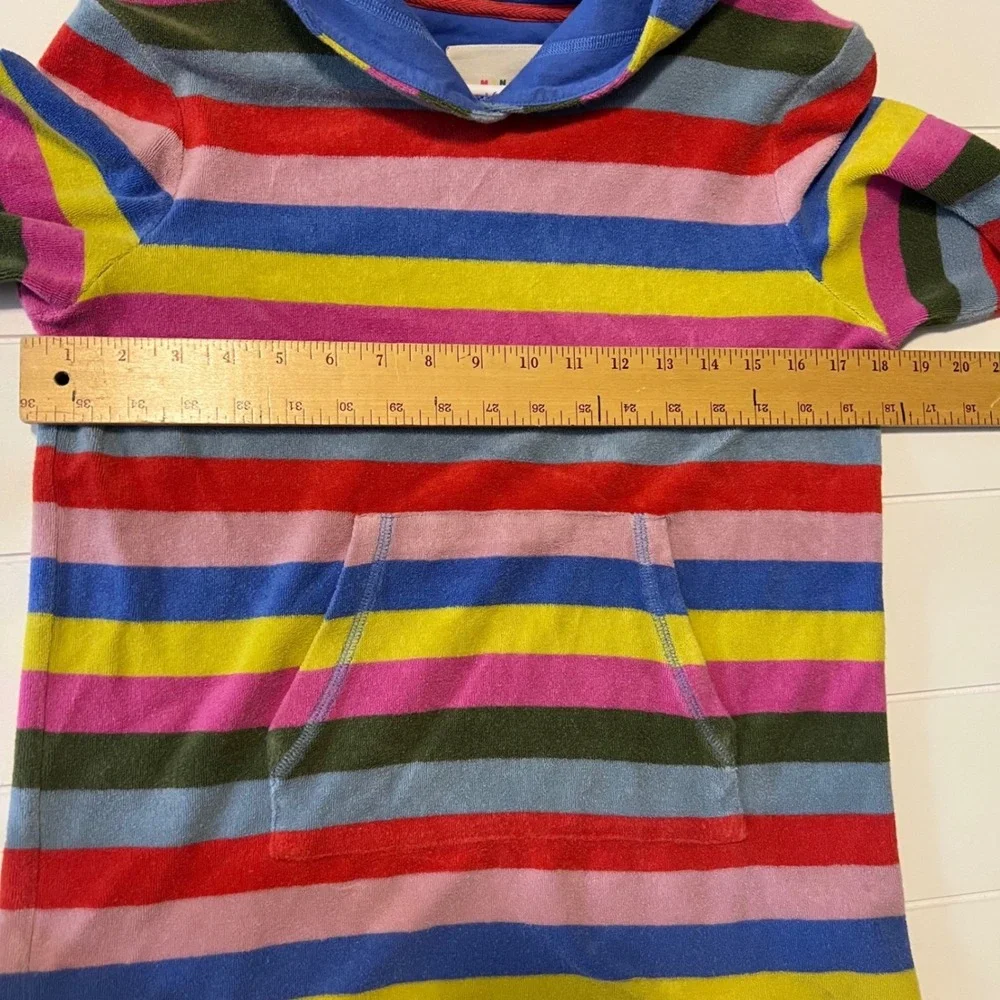 Mini Boden Kids Rainbow Stripe Toweling Beach Cover Up Hoodie G3037 Size 9-10Y